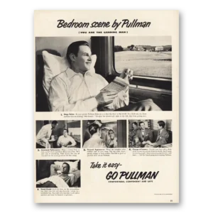 1952 Pullman Print Ad | Bedroom Scene