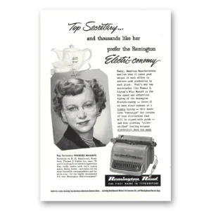 1952 Remington Typewriter Print Ad | Frances Manoff