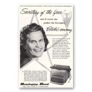 1952 Remington Typewriter Print Ad | Lorene Bolt