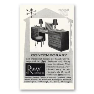 1952 Rway Northern Furniture Print Ad | Traditional Designs