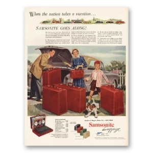 1952 Samsonite Luggage Print Ad | Nation Takes Vacation
