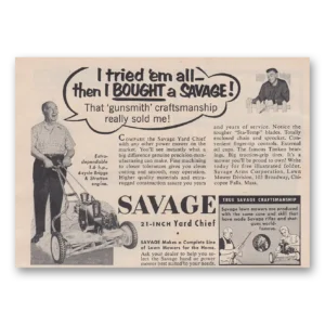 1952 Savage Mowers Print Ad | Yard Chief
