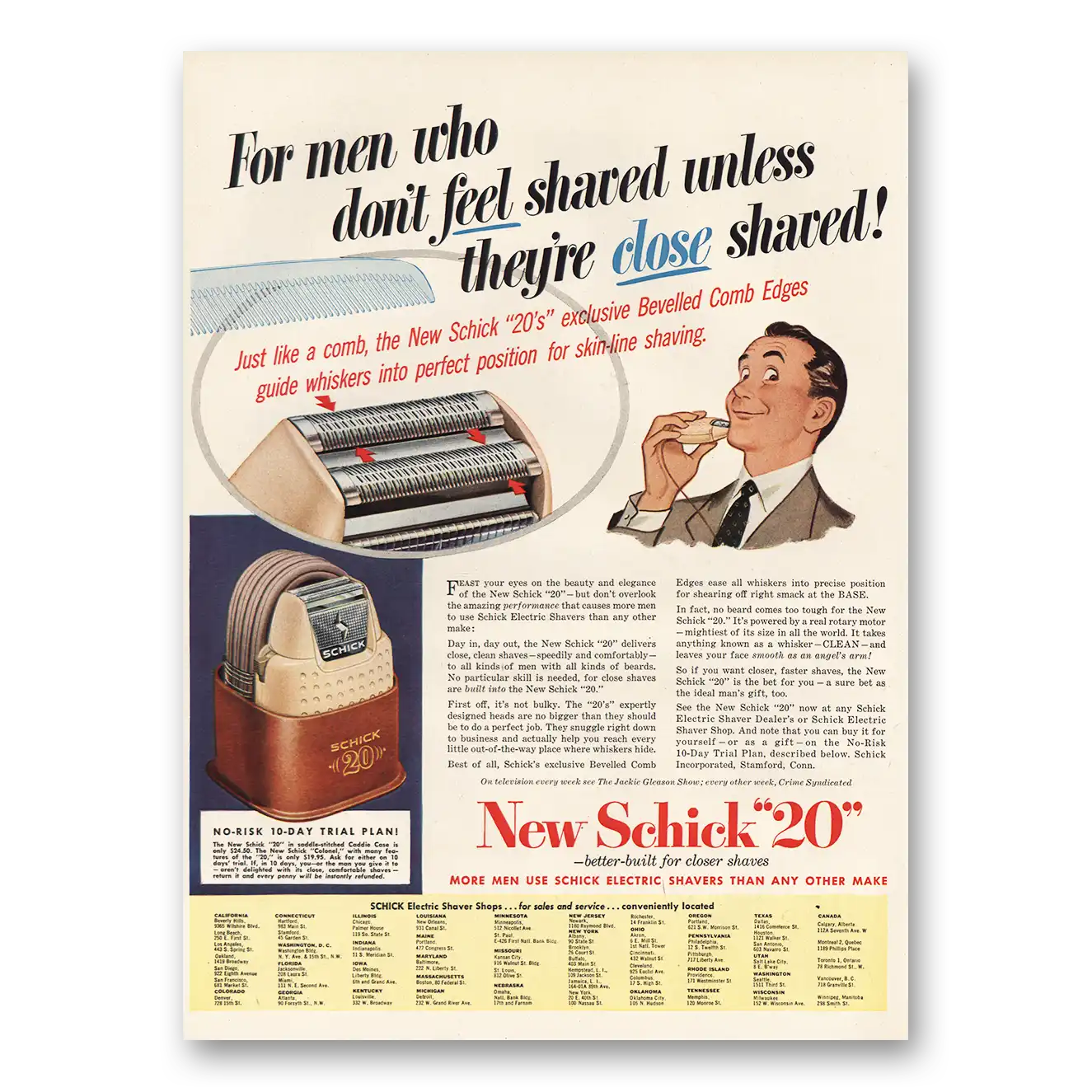 1952 Schick Razor Print Ad | Don’t Feel Shaved