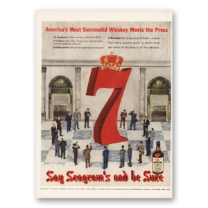 1952 Seagrams Print Ad | Meets The Press