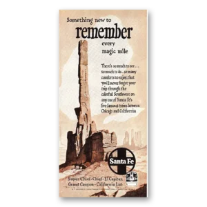 1952 Santa Fe Railway Print Ad | Something New