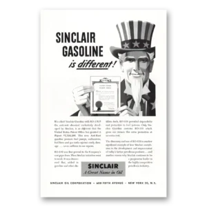1952 Sinclair Print Ad | Uncle Sam