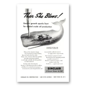 1952 Sinclair Print Ad | Thar Blows