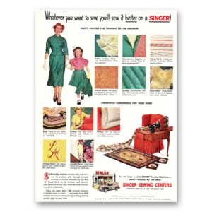 1952 Singer Sewing Centers Print Ad | Want Sew