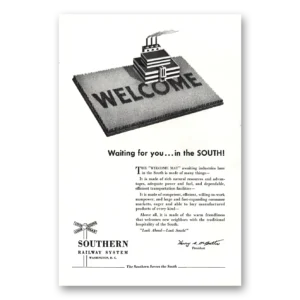 1952 Southern Railway Print Ad | Waiting South