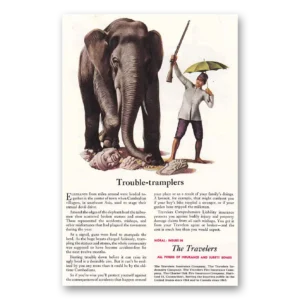 1952 Travelers Insurance Print Ad | Trouble Tramplers