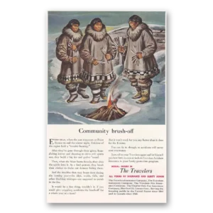 1952 Travelers Insurance Print Ad | Eskimos