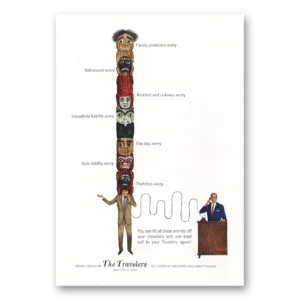 1952 Travelers Insurance Print Ad | Lift Worries