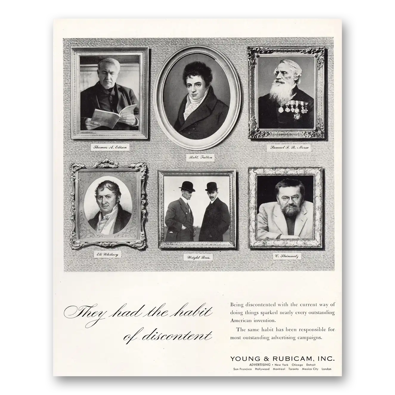 1952 Young & Rubicam Print Ad | Habit Discontent