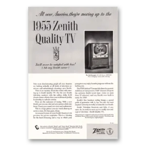 1952 Zenith Television Print Ad | Zenith Quality Tv