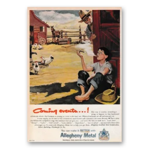 1953 Allegheny Metal Print Ad | Coming Events
