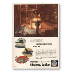 1953 Allegheny Ludlum Print Ad | Aviation