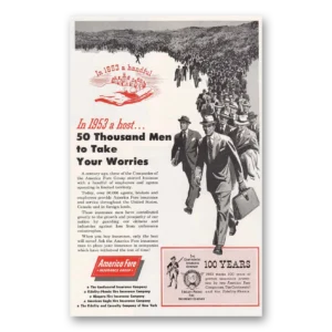 1953 America Fore Insurance Print Ad | Take Your Worries
