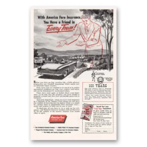 1953 America Fore Insurance Print Ad | Every Town
