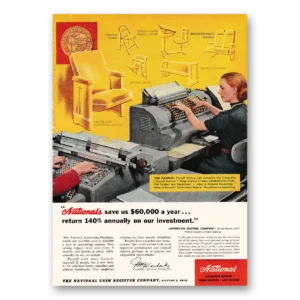 1953 National Cash Register Print Ad | American Seating