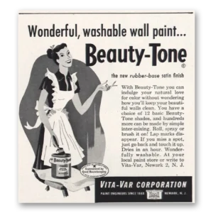 1953 Beauty Tone Paint Print Ad | Wonderful Washable