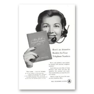 1953 Bell Telephone Print Ad | Attractive Booklet