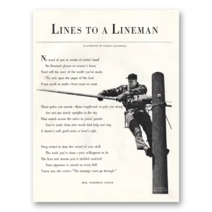 1953 Bell Telephone Print Ad | Lines To Lineman