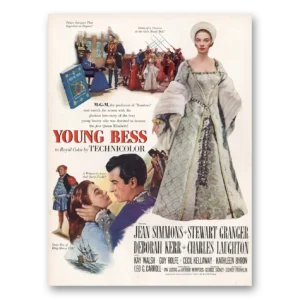 1953 Young Bess Movie Promo Print Ad | Jean Simmons