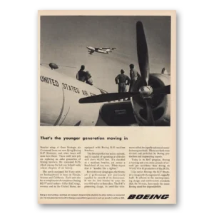 1953 Boeing Stratojet Print Ad | B47 Stratojets Younger Generation Moving In