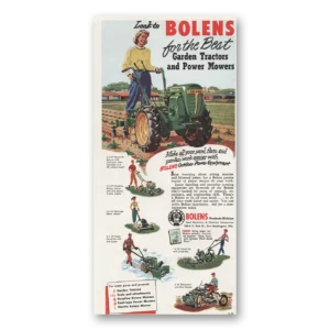 1953 Bolens Tractors Print Ad | Power Mowers