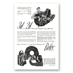 1953 Bolex Movie Camera Print Ad | 3d 2d