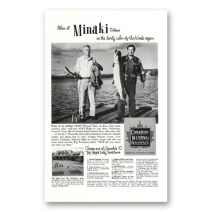 1953 Canadian National Railways Print Ad | Minaki Ontario