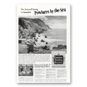 1953 Canadian National Railways Print Ad | Provinces By Sea