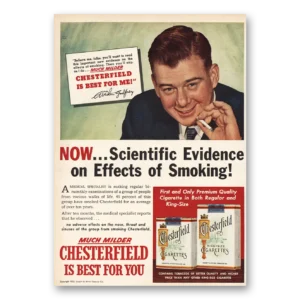 1953 Chesterfield Cigarettes Print Ad | Scientific Evidence