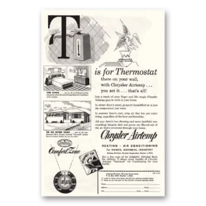 1953 Airtemp Air Conditioning Print Ad | T Thermostat