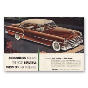1953 Chrysler Print Ad | Most Beautiful