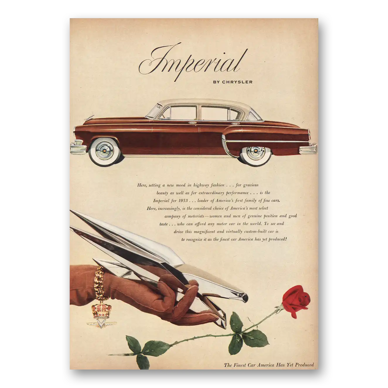 1953 Chrysler Imperial Print Ad | Setting New Mood