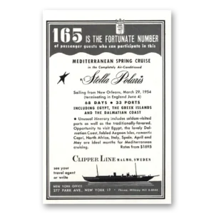 1953 Clipper Line Print Ad | 64 Fortunate Number