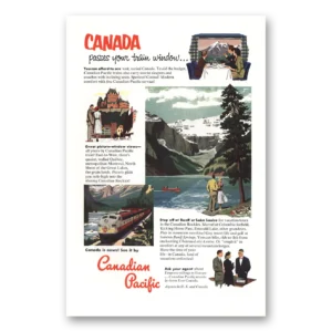 1953 Canadian Pacific Print Ad | Train Window