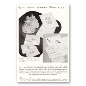 1953 Cranes Fine Papers Print Ad | Paper Trousseau