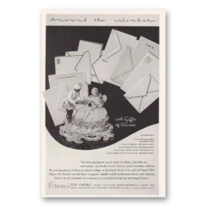 1953 Cranes Fine Papers Print Ad | Around Calendar
