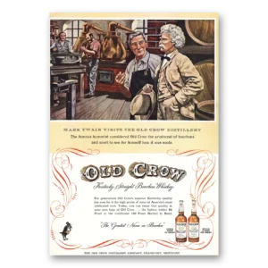 1953 Old Crow Whiskey Print Ad | Mark Twain
