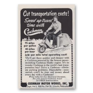 1953 Cushman Motors Print Ad | Speed Up