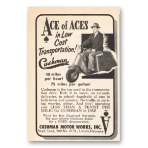 1953 Cushman Motors Print Ad | Ace Aces