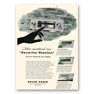 1953 Delco Auto Radio Print Ad | Favorite Station
