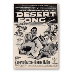 1953 Desert Song Movie Promo Print Ad | Kathryn Grayson