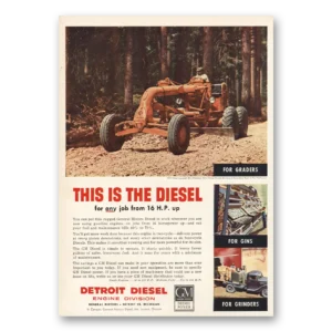 1953 Detroit Diesel Print Ad | Graders
