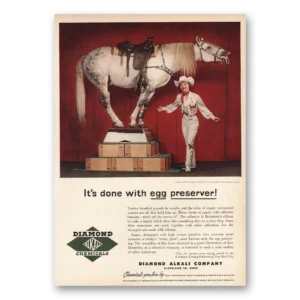1953 Diamond Alkali Print Ad | Done With Egg Preserver