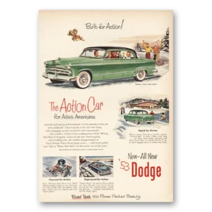 1953 Dodge Print Ad | Action Car Active Americans
