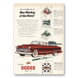 1953 Dodge Print Ad | New Mastery Of The Road