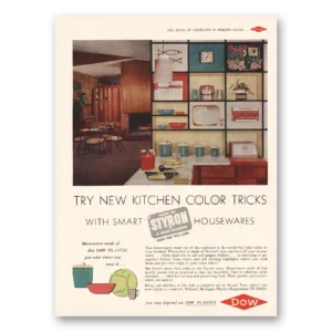1953 Dow Print Ad | Kitchen Color Tricks